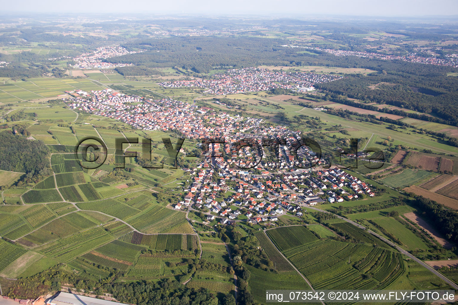 Vue oblique de Malsch dans le département Bade-Wurtemberg, Allemagne