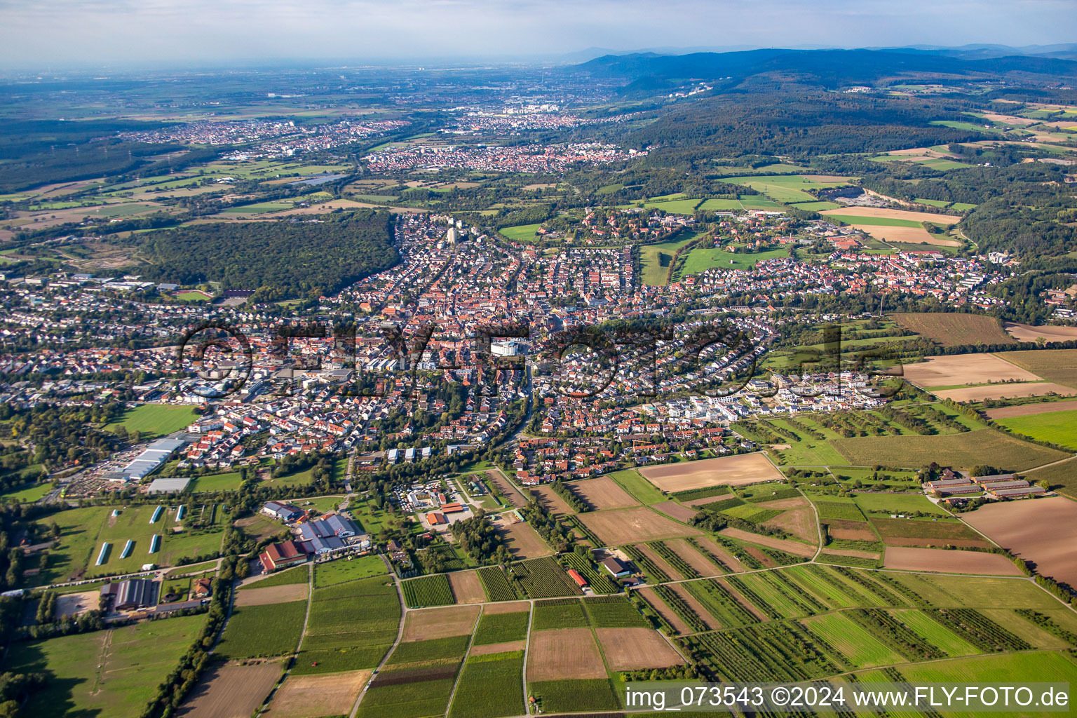 Vue aérienne de Du sud à Wiesloch dans le département Bade-Wurtemberg, Allemagne