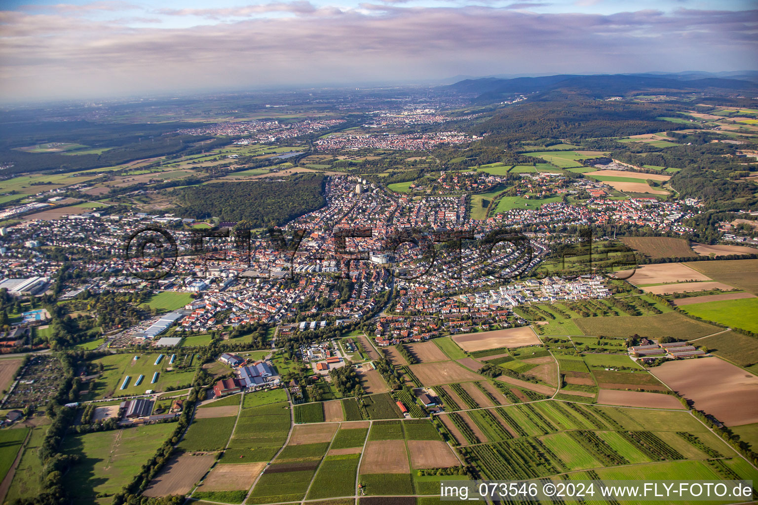 Vue aérienne de Du sud à Wiesloch dans le département Bade-Wurtemberg, Allemagne