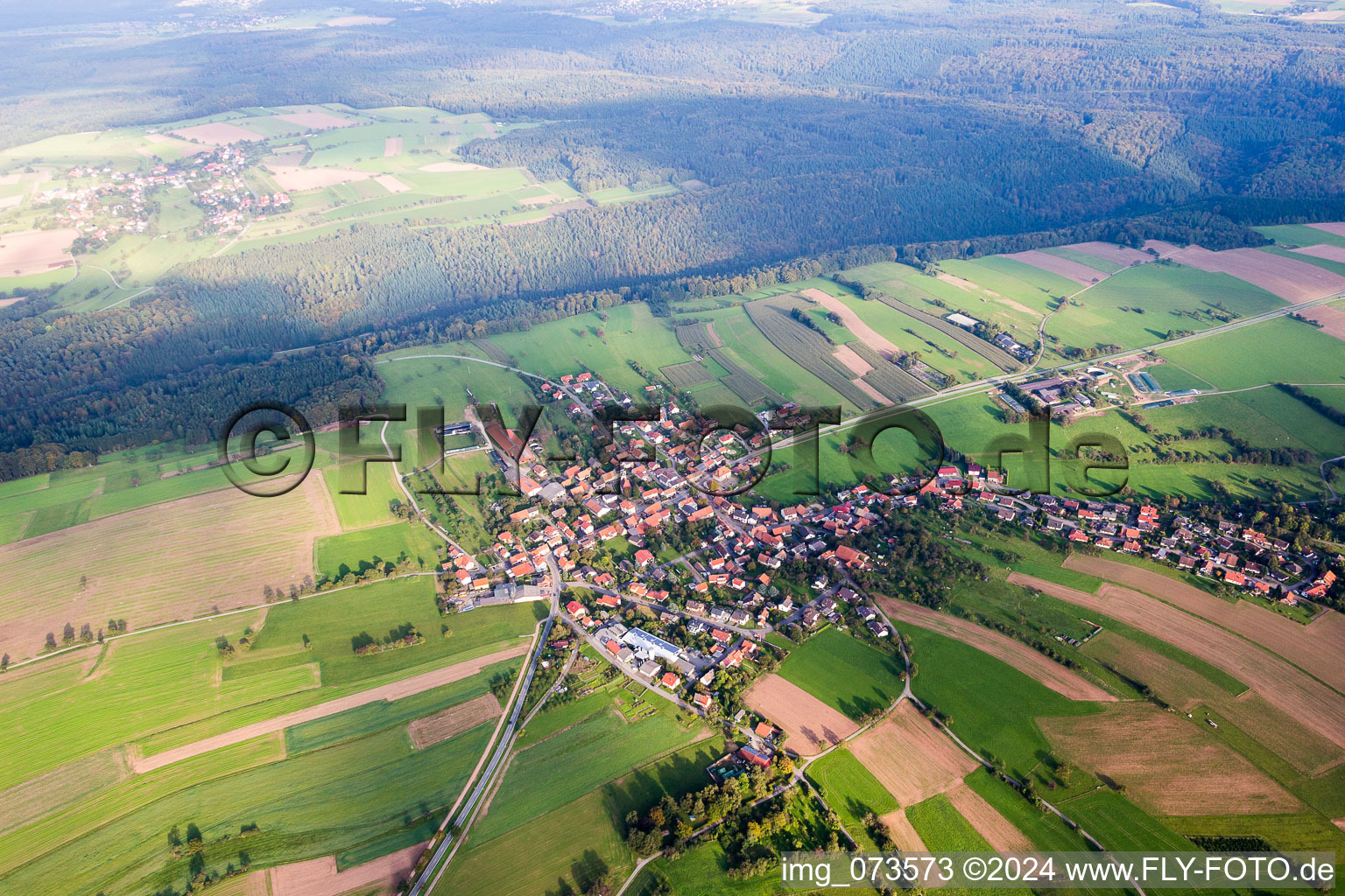 Vue aérienne de Quartier Schollbrunn in Waldbrunn dans le département Bade-Wurtemberg, Allemagne