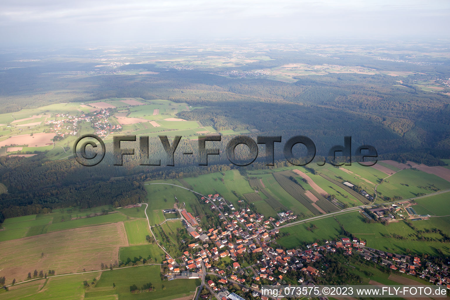 Vue aérienne de Schollbrunn dans le département Bade-Wurtemberg, Allemagne