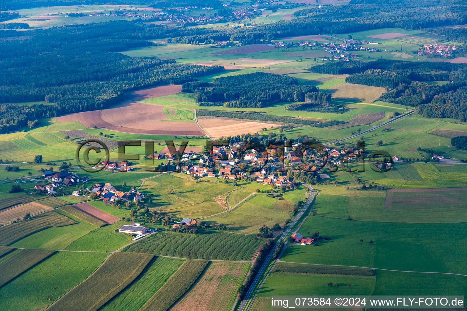 Vue aérienne de Scheidental supérieur à le quartier Scheidental in Mudau dans le département Bade-Wurtemberg, Allemagne