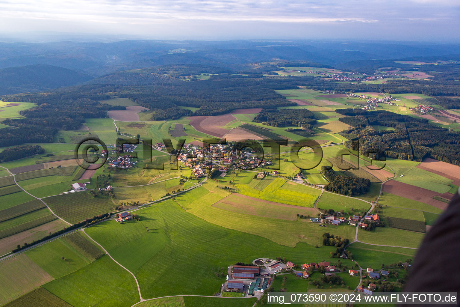 Photographie aérienne de Scheidental supérieur à le quartier Scheidental in Mudau dans le département Bade-Wurtemberg, Allemagne