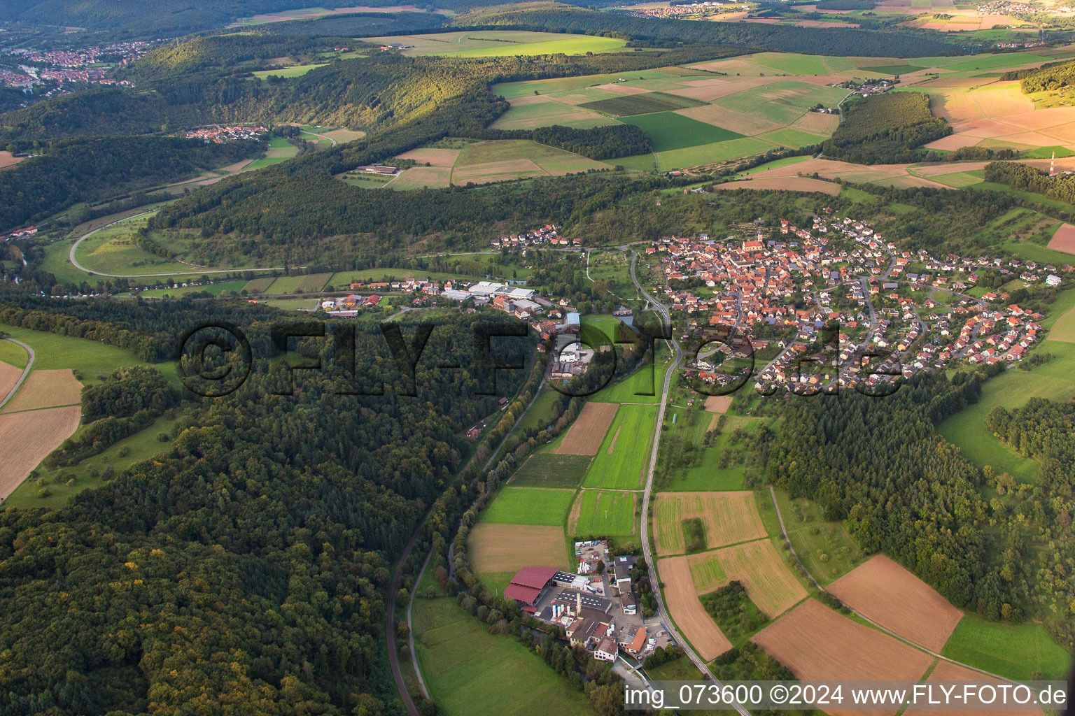 Vue aérienne de Quartier Reicholzheim in Wertheim dans le département Bade-Wurtemberg, Allemagne