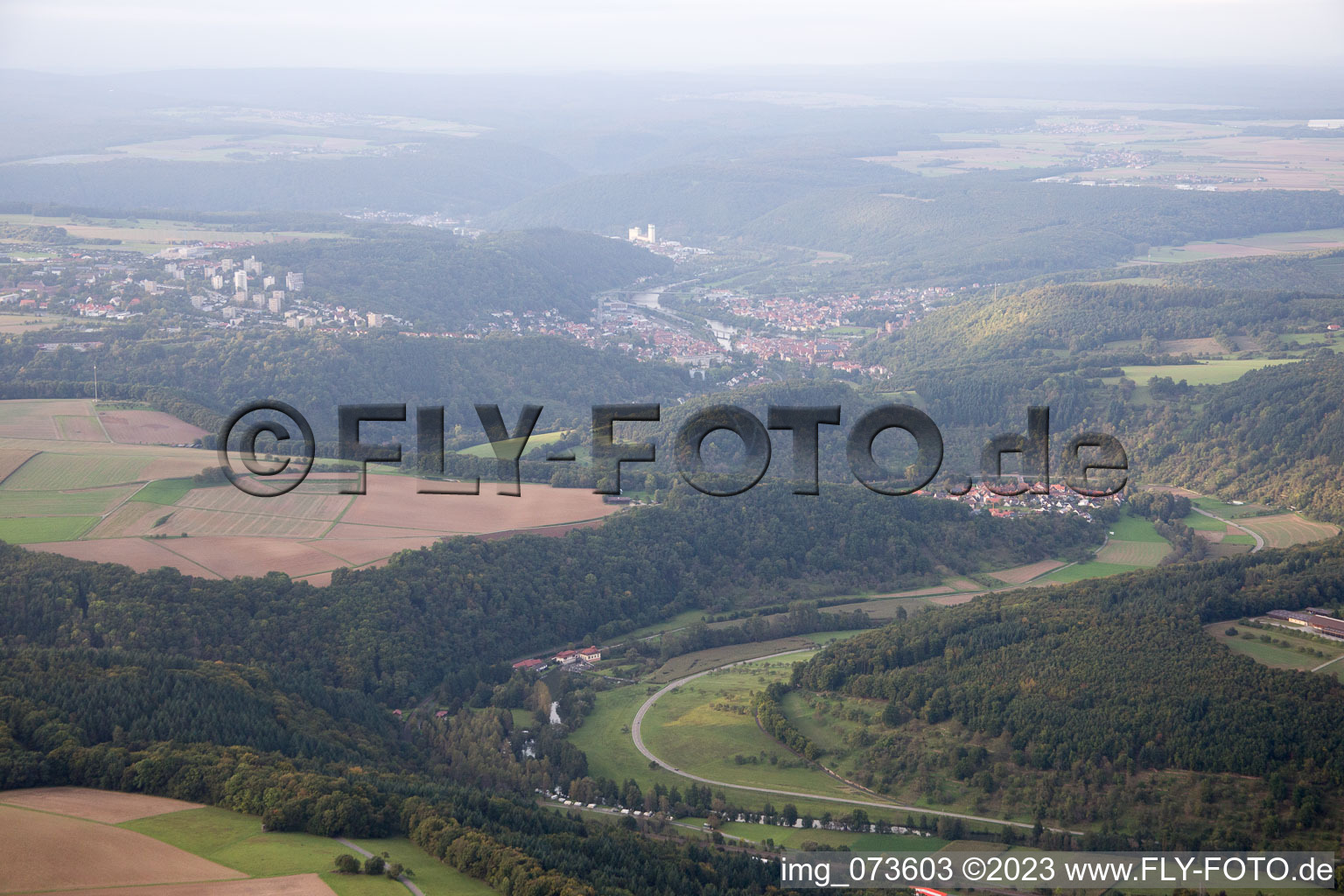 Vue aérienne de Wertheim dans le département Bade-Wurtemberg, Allemagne