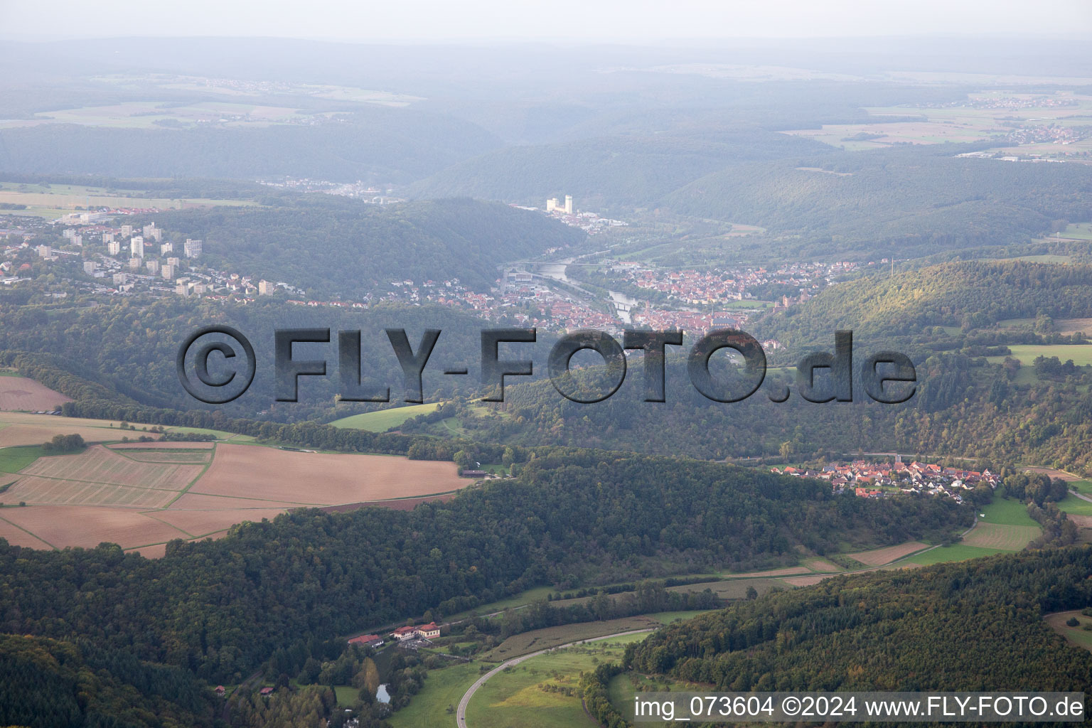 Vue aérienne de Wertheim dans le département Bade-Wurtemberg, Allemagne