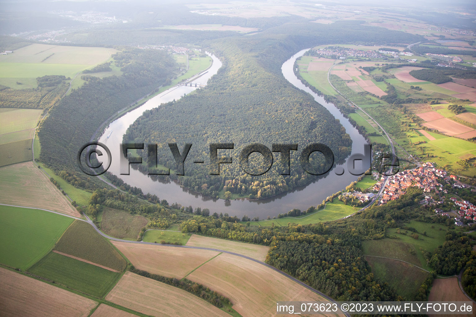 Vue aérienne de Boucle du Danube à Urphar dans le département Bade-Wurtemberg, Allemagne