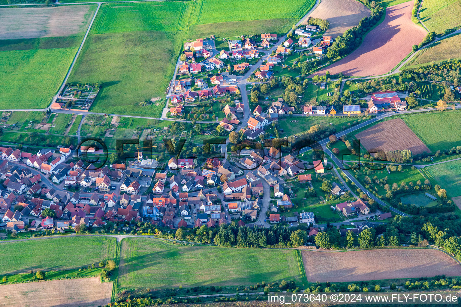 Vue aérienne de Dertingen dans le département Bade-Wurtemberg, Allemagne