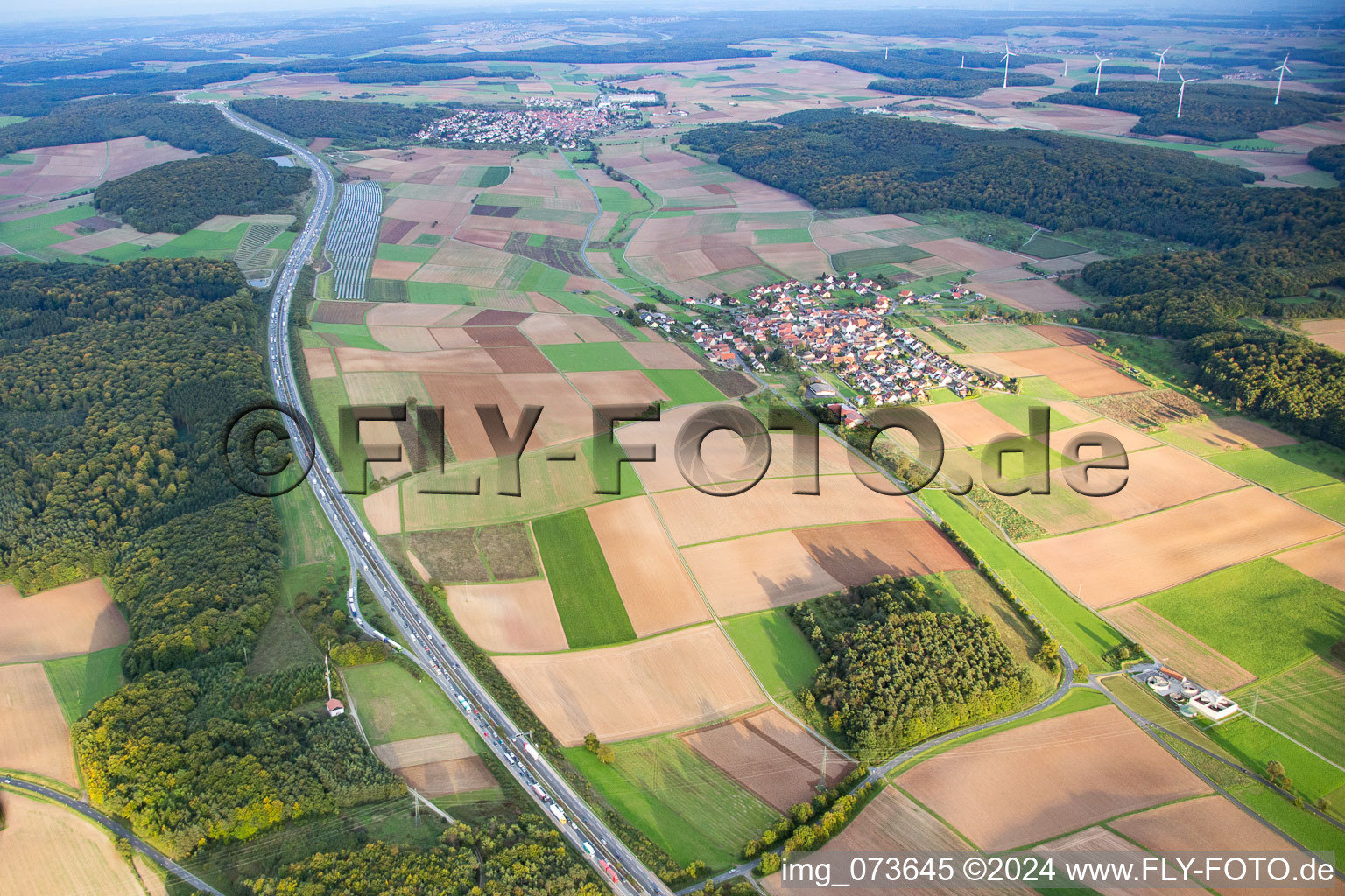 Photographie aérienne de Holzkirchhausen dans le département Bavière, Allemagne