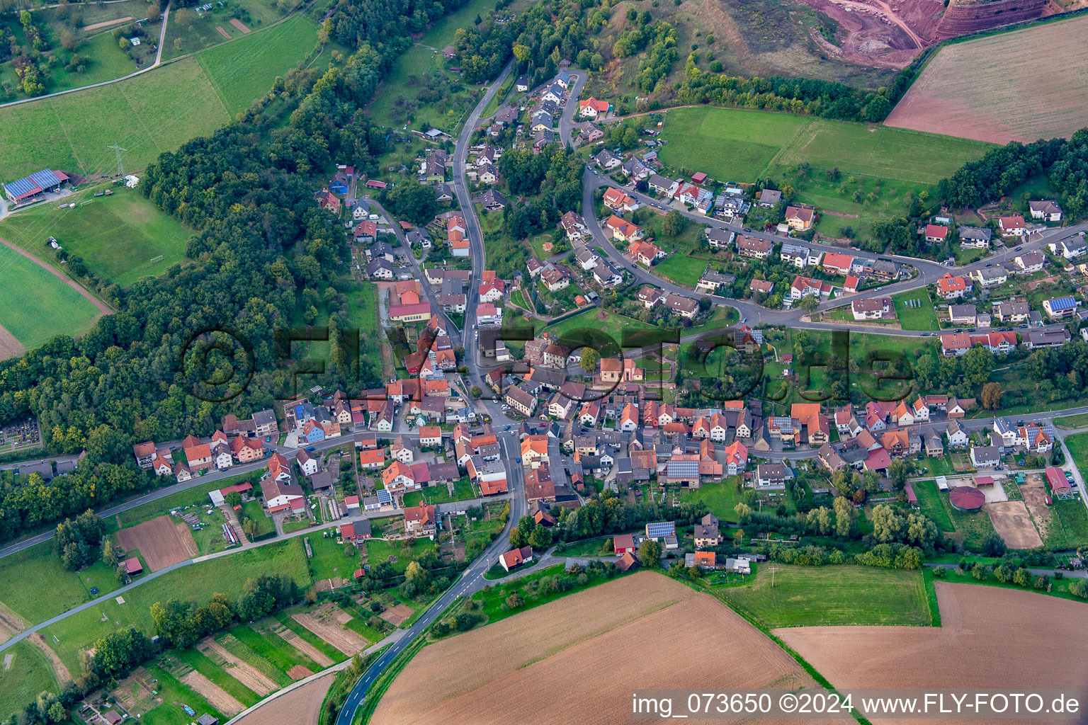 Vue aérienne de Quartier Wüstenzell in Holzkirchen dans le département Bavière, Allemagne