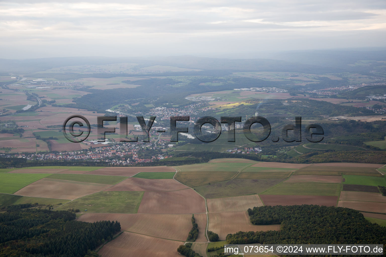 Vue aérienne de Homburg am Main dans le département Bade-Wurtemberg, Allemagne