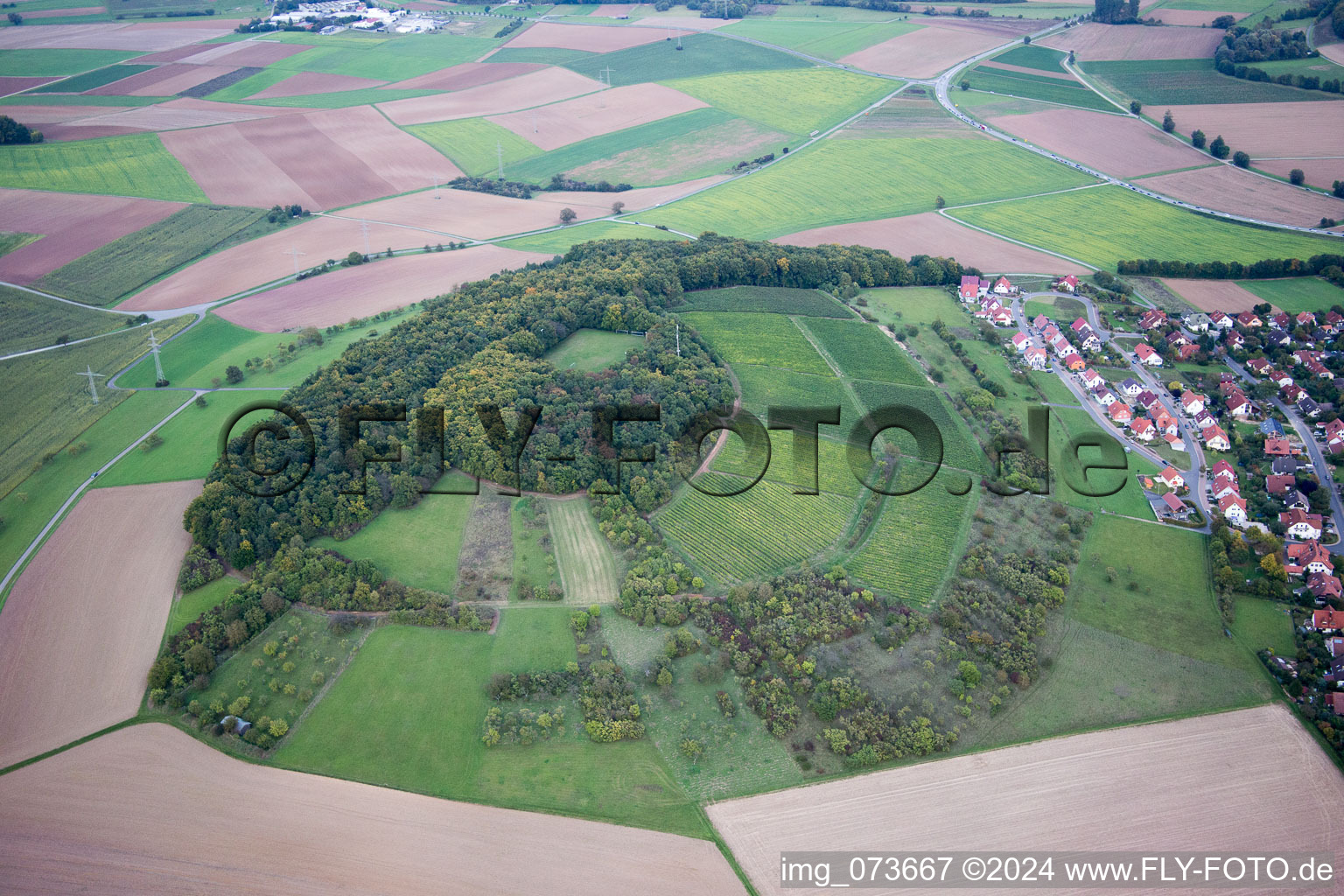 Vue aérienne de Uettingen dans le département Bavière, Allemagne