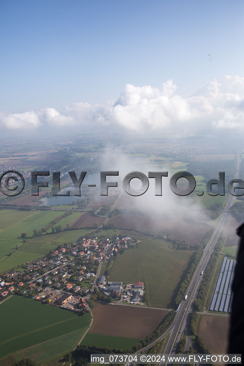 Vue aérienne de Horhausen dans le département Bavière, Allemagne