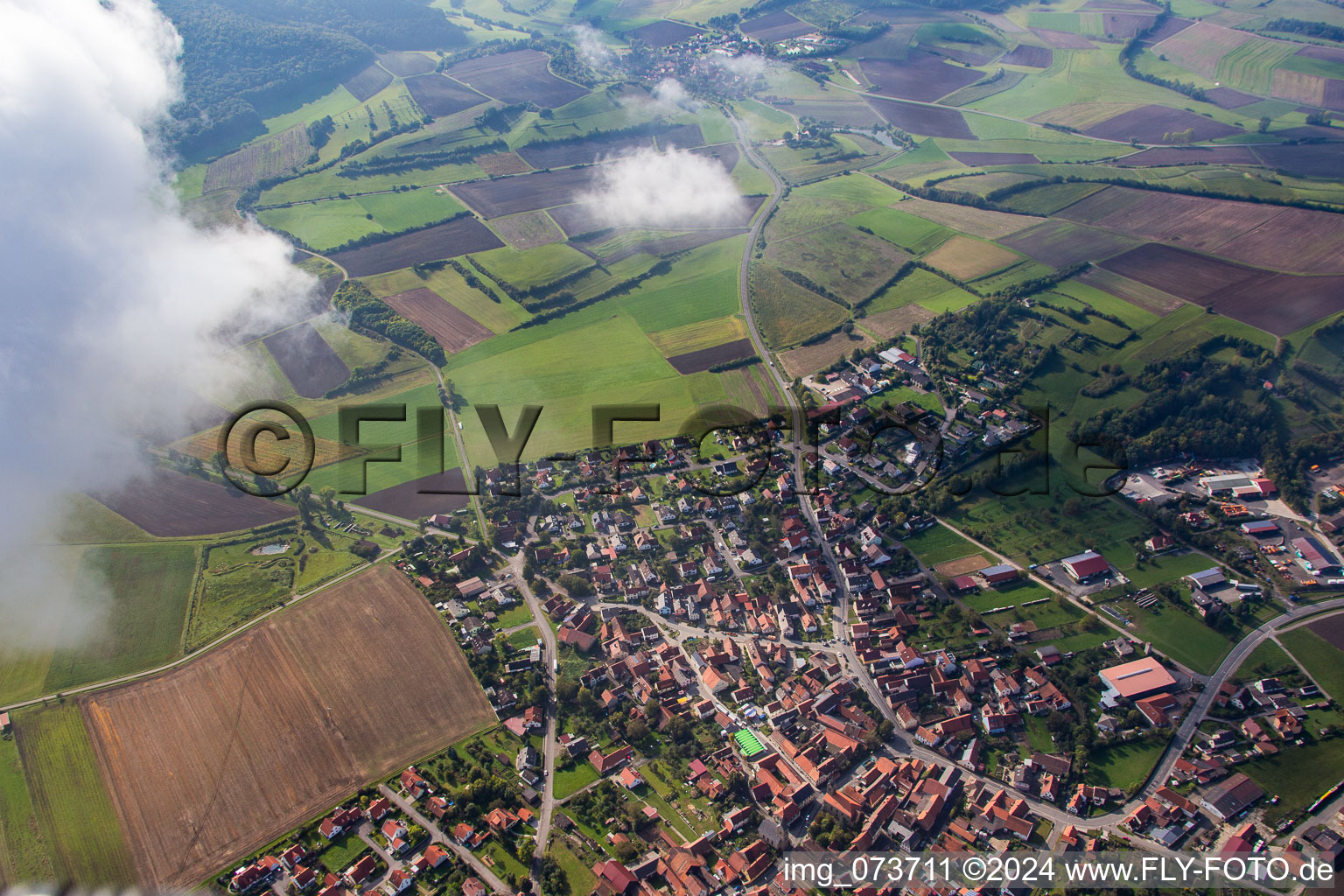 Vue aérienne de Westheim dans le département Bavière, Allemagne