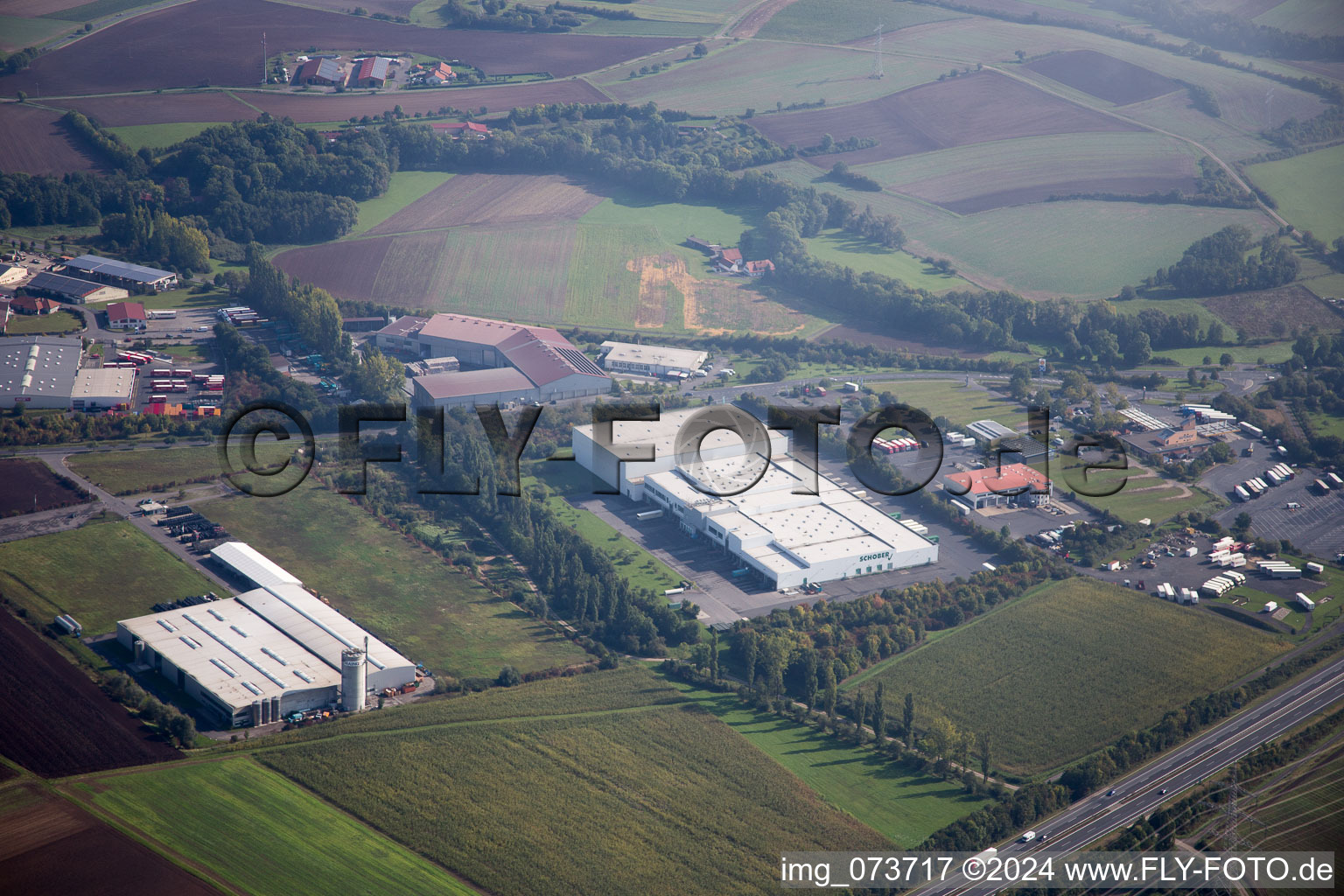 Vue aérienne de Knetzgau dans le département Bavière, Allemagne