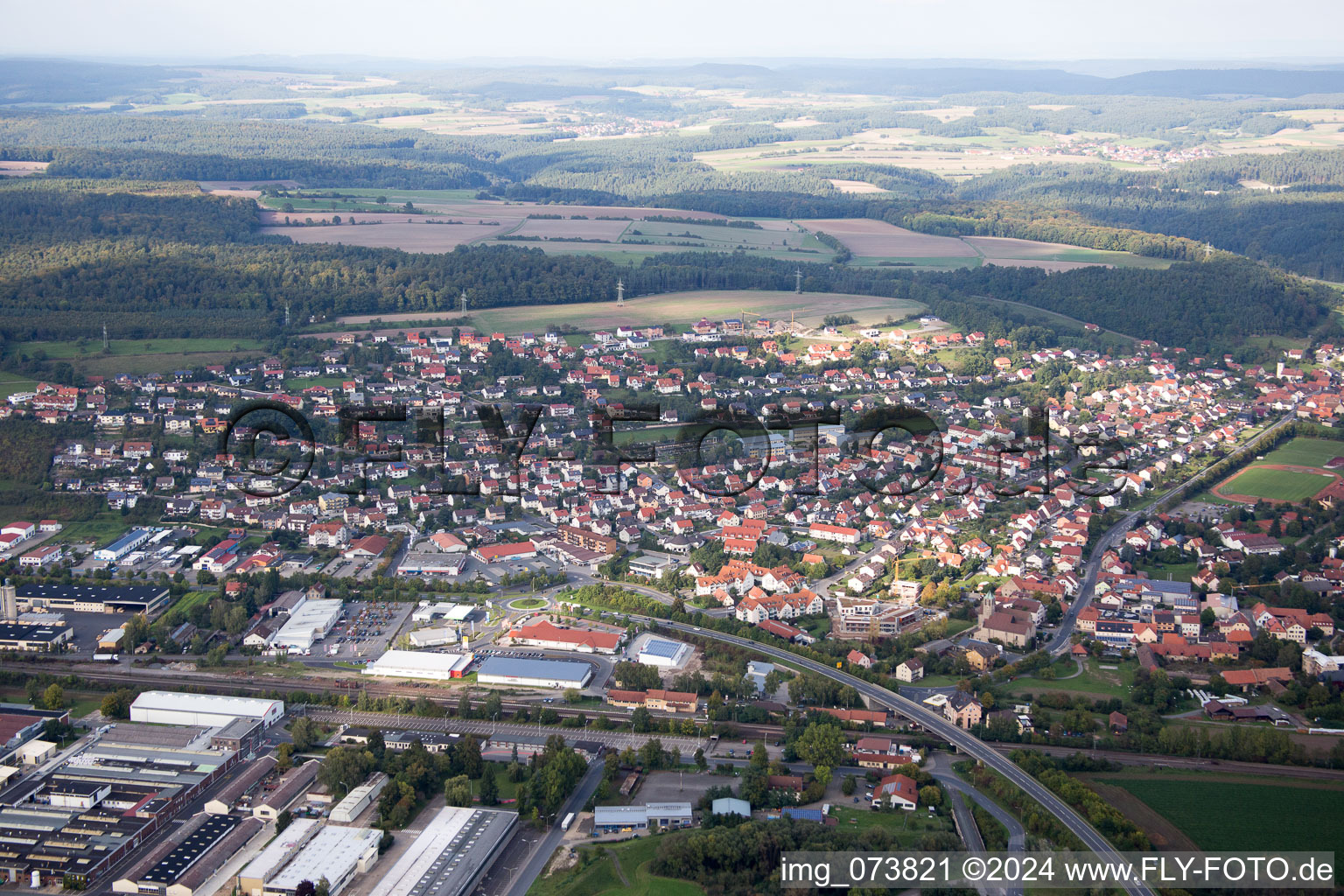 Eltmann dans le département Bavière, Allemagne depuis l'avion