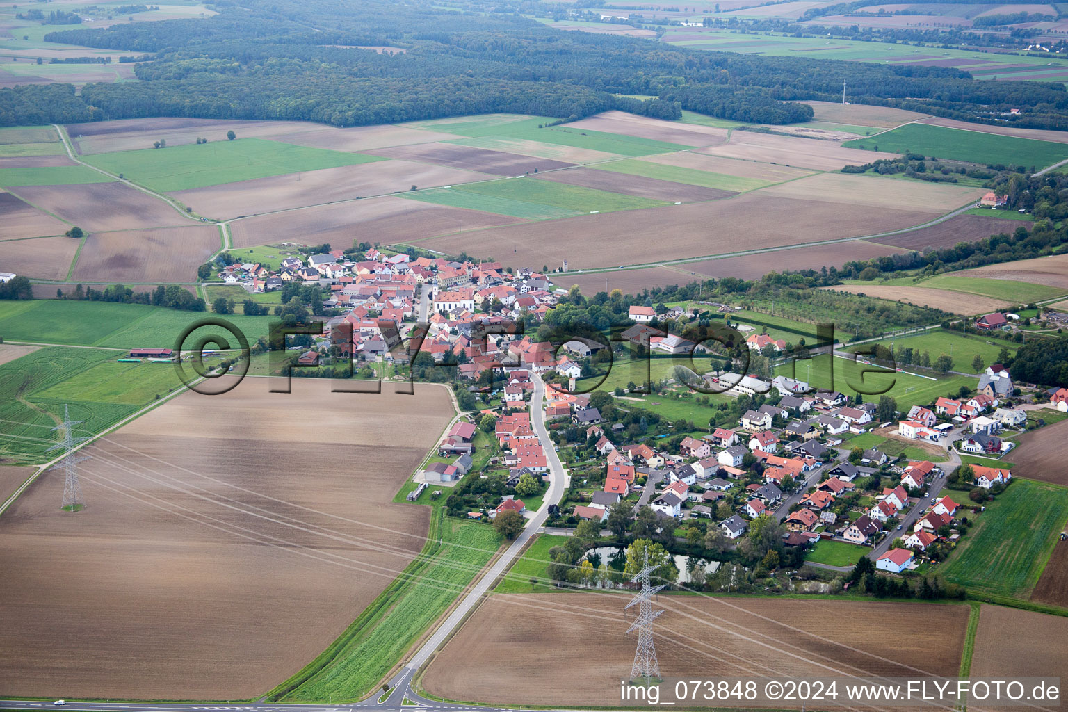 Vue aérienne de Quartier Dampfach in Wonfurt dans le département Bavière, Allemagne