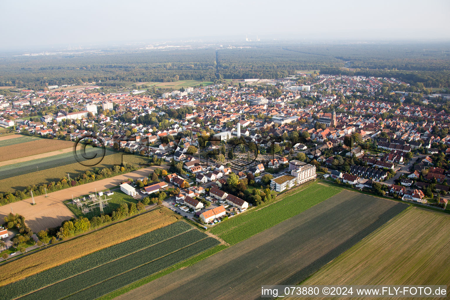 Vue aérienne de Kandel dans le département Rhénanie-Palatinat, Allemagne