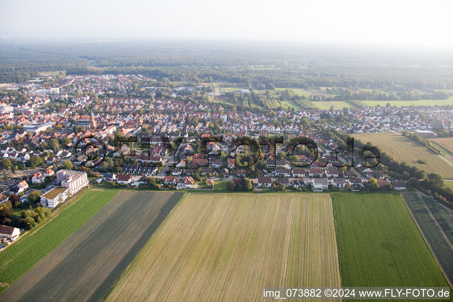 Vue oblique de Kandel dans le département Rhénanie-Palatinat, Allemagne