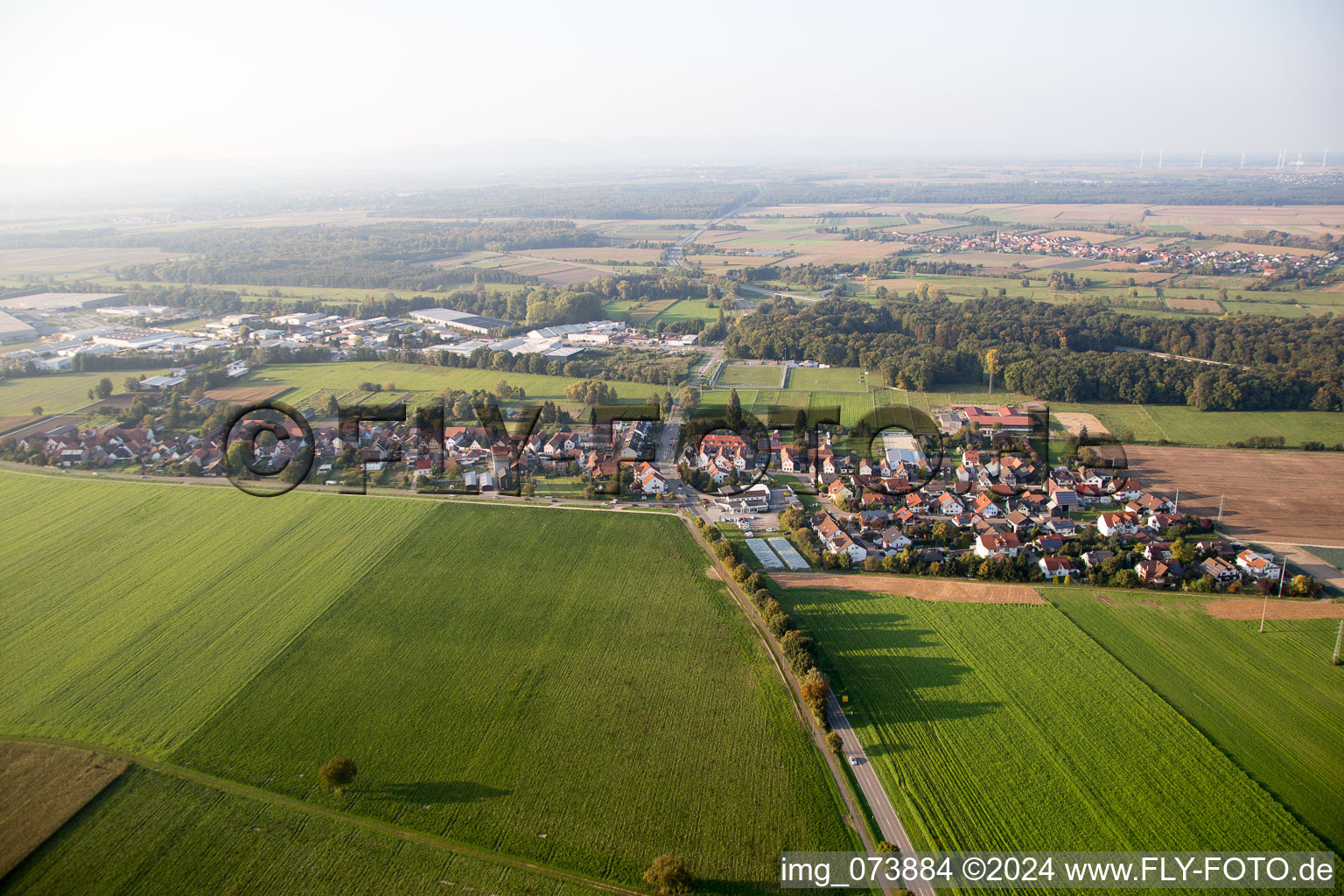 Quartier Minderslachen in Kandel dans le département Rhénanie-Palatinat, Allemagne d'en haut