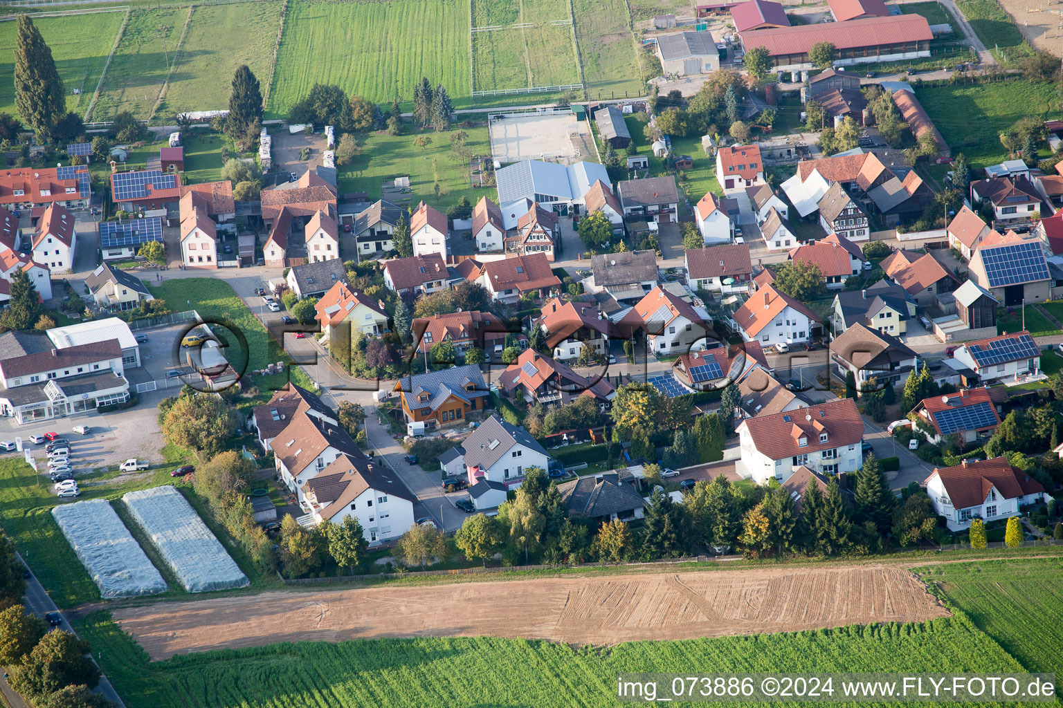 Quartier Minderslachen in Kandel dans le département Rhénanie-Palatinat, Allemagne vue d'en haut