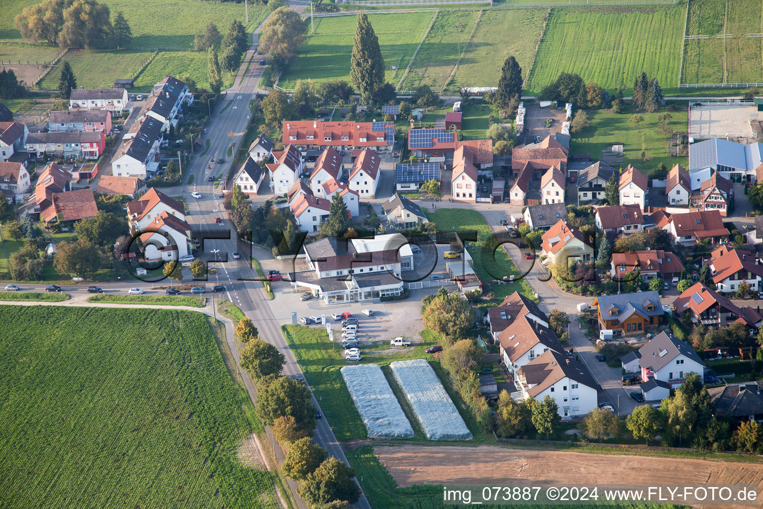 Quartier Minderslachen in Kandel dans le département Rhénanie-Palatinat, Allemagne depuis l'avion