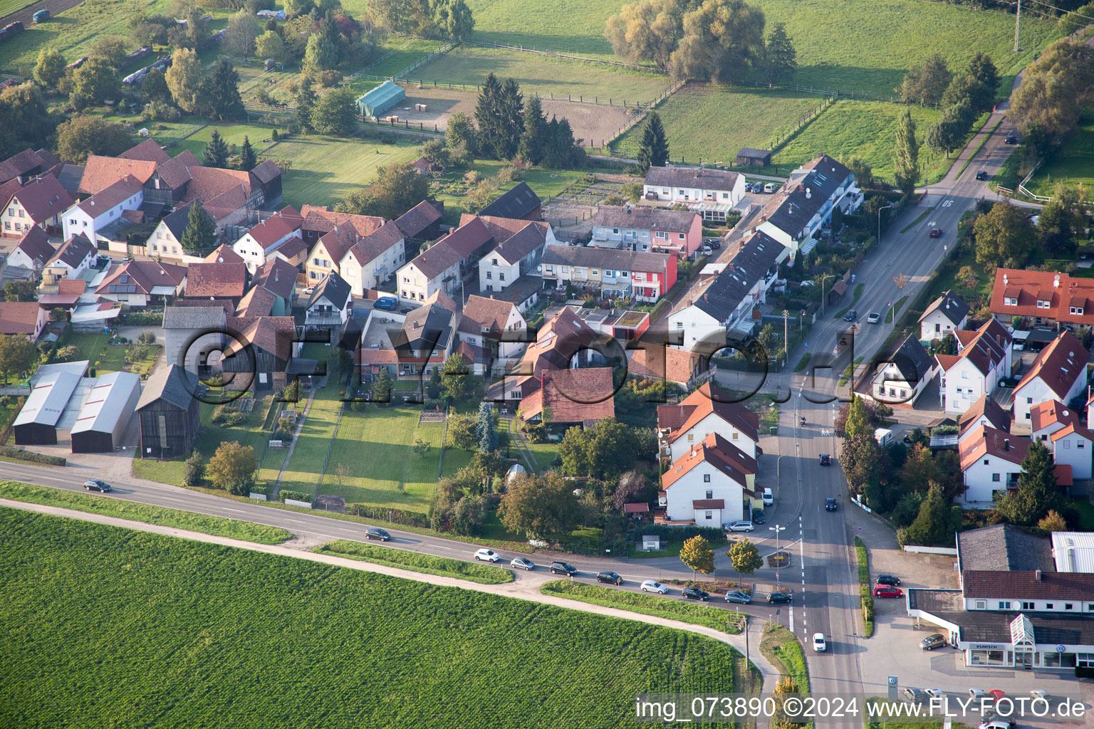 Quartier Minderslachen in Kandel dans le département Rhénanie-Palatinat, Allemagne vue du ciel