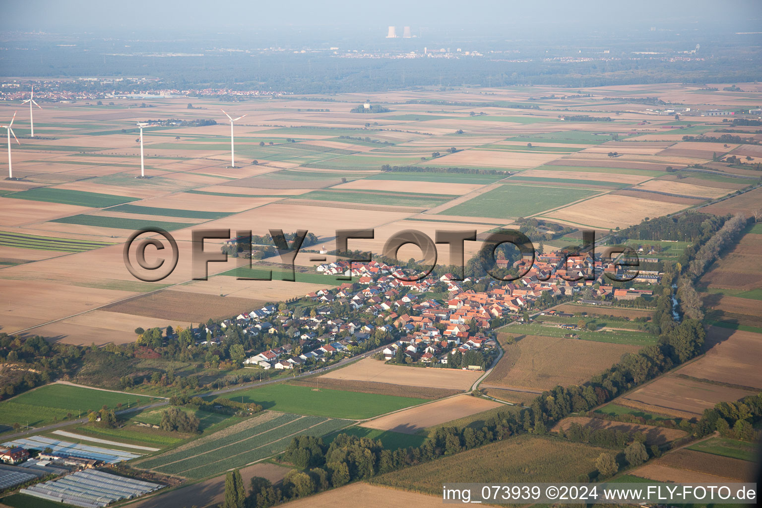 Vue aérienne de Herxheimweyher dans le département Rhénanie-Palatinat, Allemagne