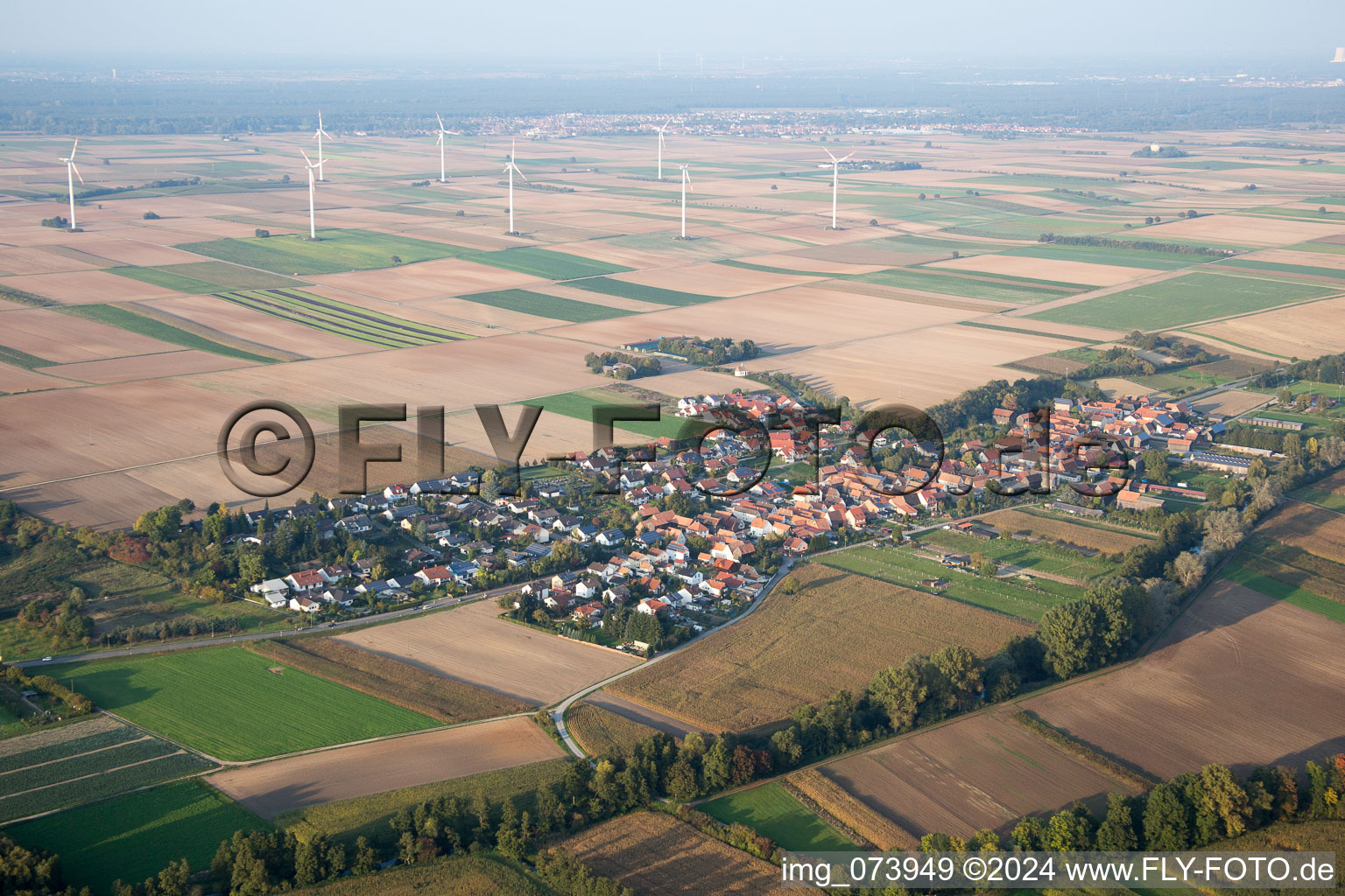 Vue aérienne de Herxheimweyher dans le département Rhénanie-Palatinat, Allemagne