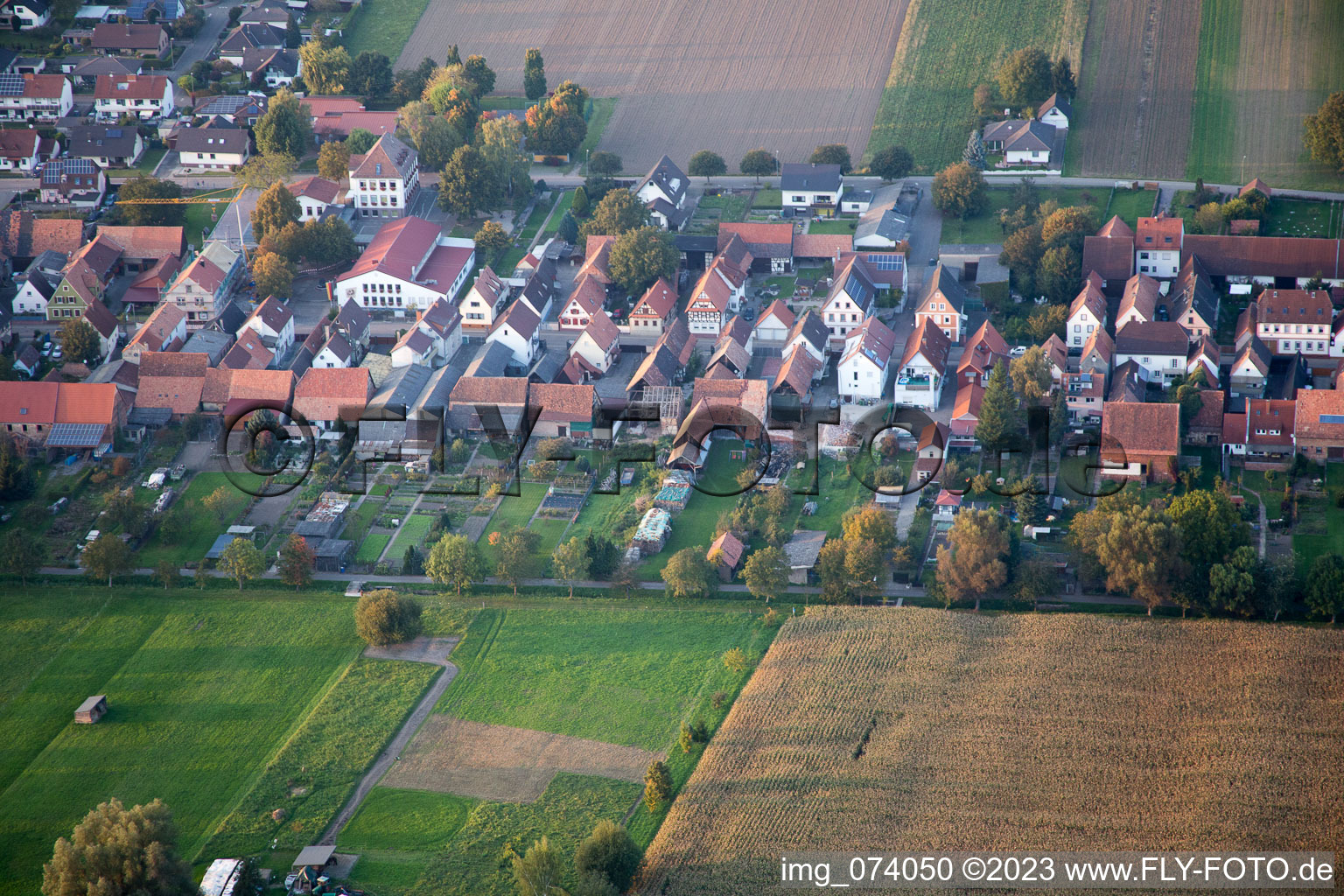 Photographie aérienne de Gänsried à Freckenfeld dans le département Rhénanie-Palatinat, Allemagne