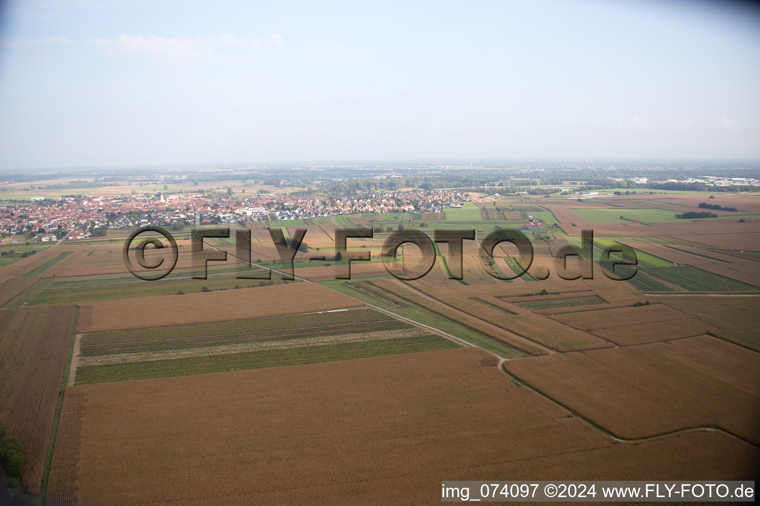 Vue oblique de Hœrdt dans le département Bas Rhin, France