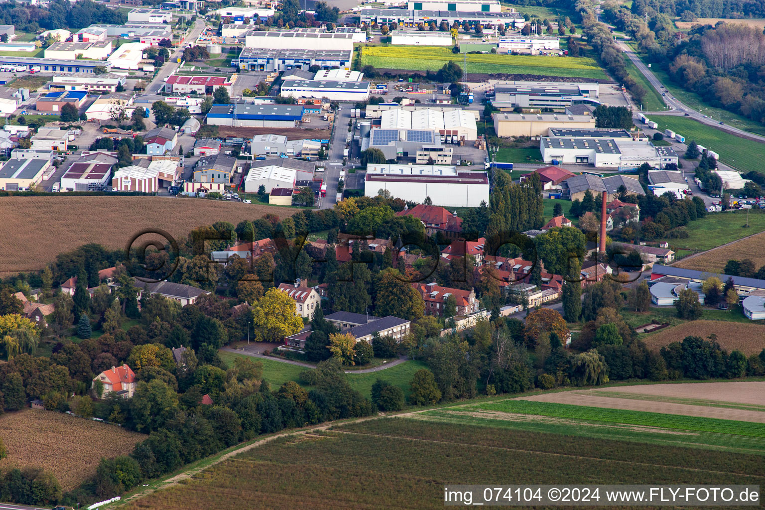 Photographie aérienne de Reichstett, zone commerciale à Hœrdt dans le département Bas Rhin, France