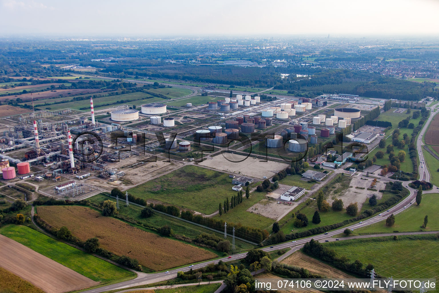 Vue aérienne de Vendenheim dans le département Bas Rhin, France