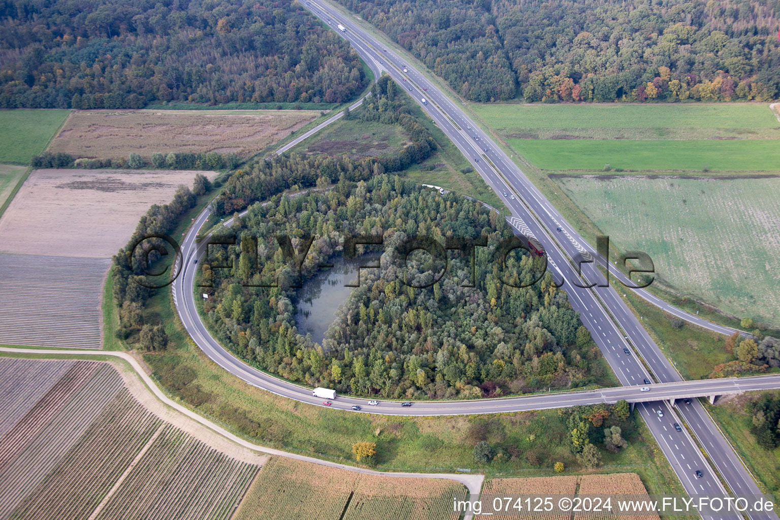 Vue aérienne de Vendenheim dans le département Bas Rhin, France