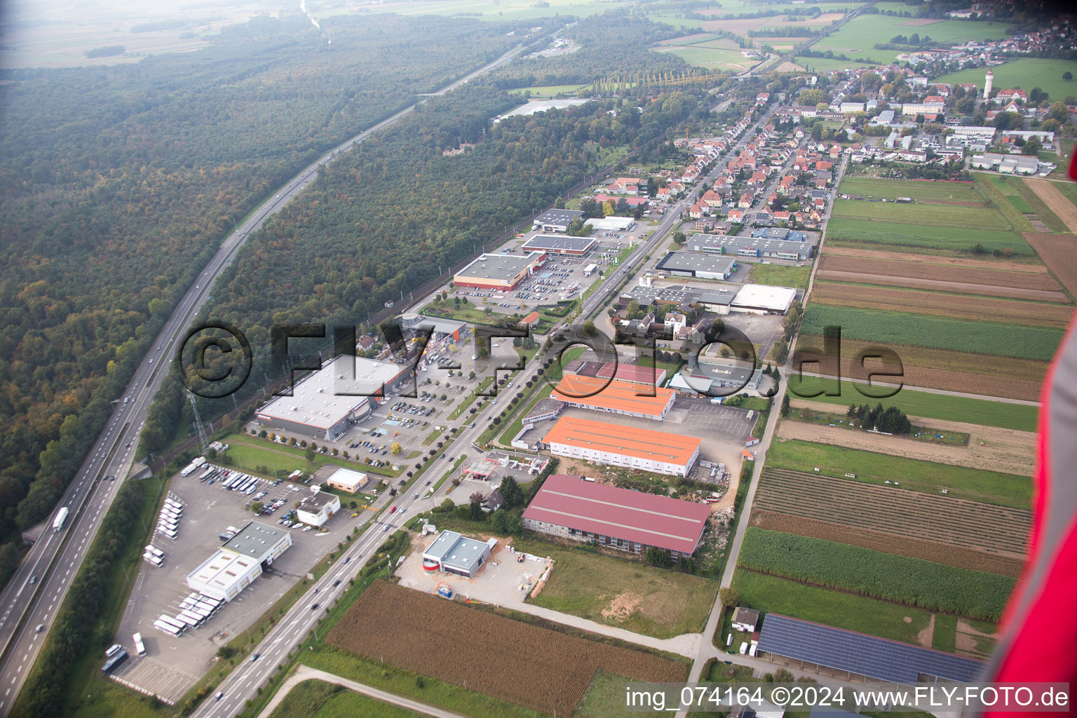 Vue oblique de Brumath, Stephansfeld à Stephansfeld dans le département Bas Rhin, France