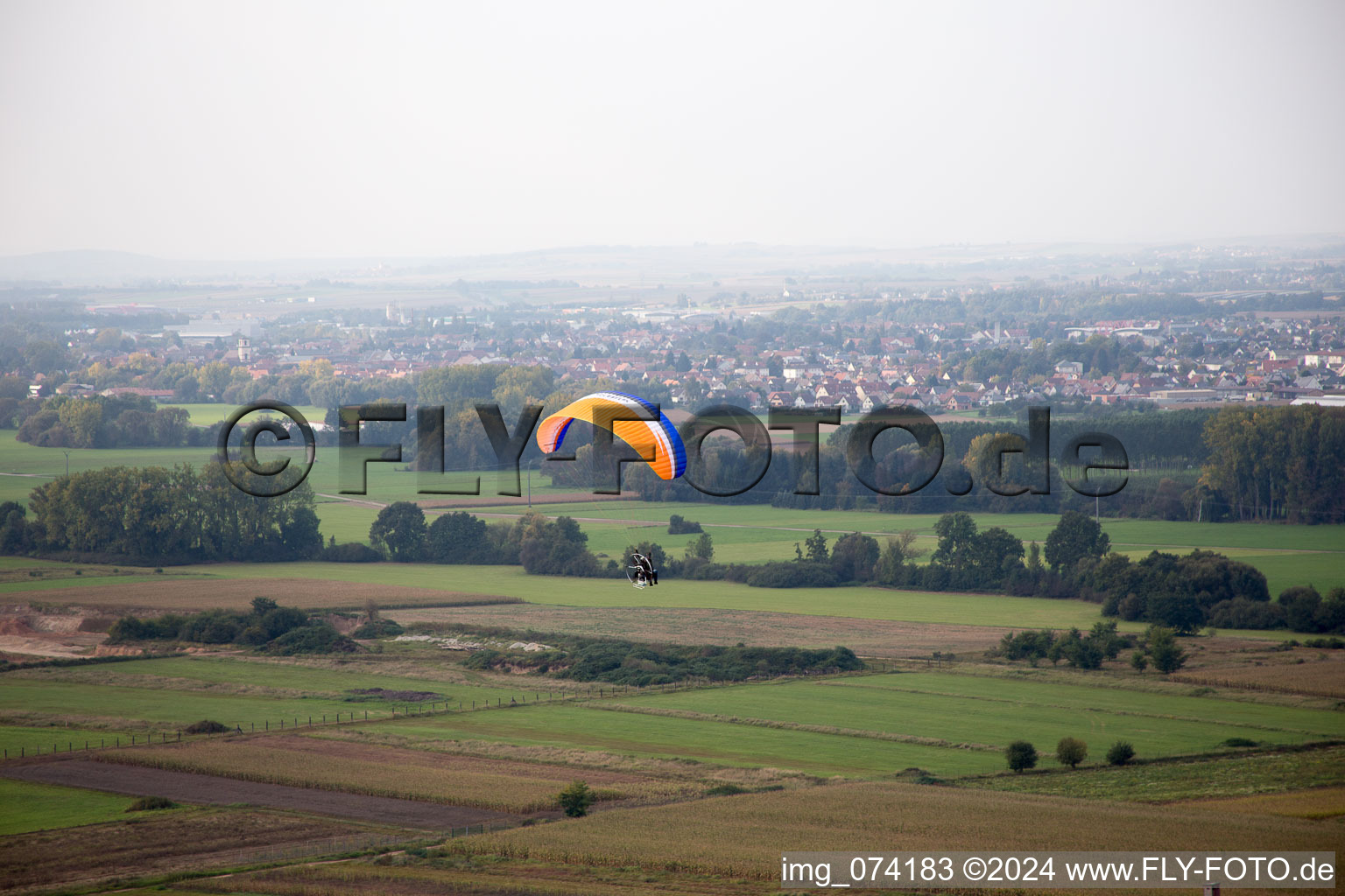 Vue aérienne de Geudertheim dans le département Bas Rhin, France