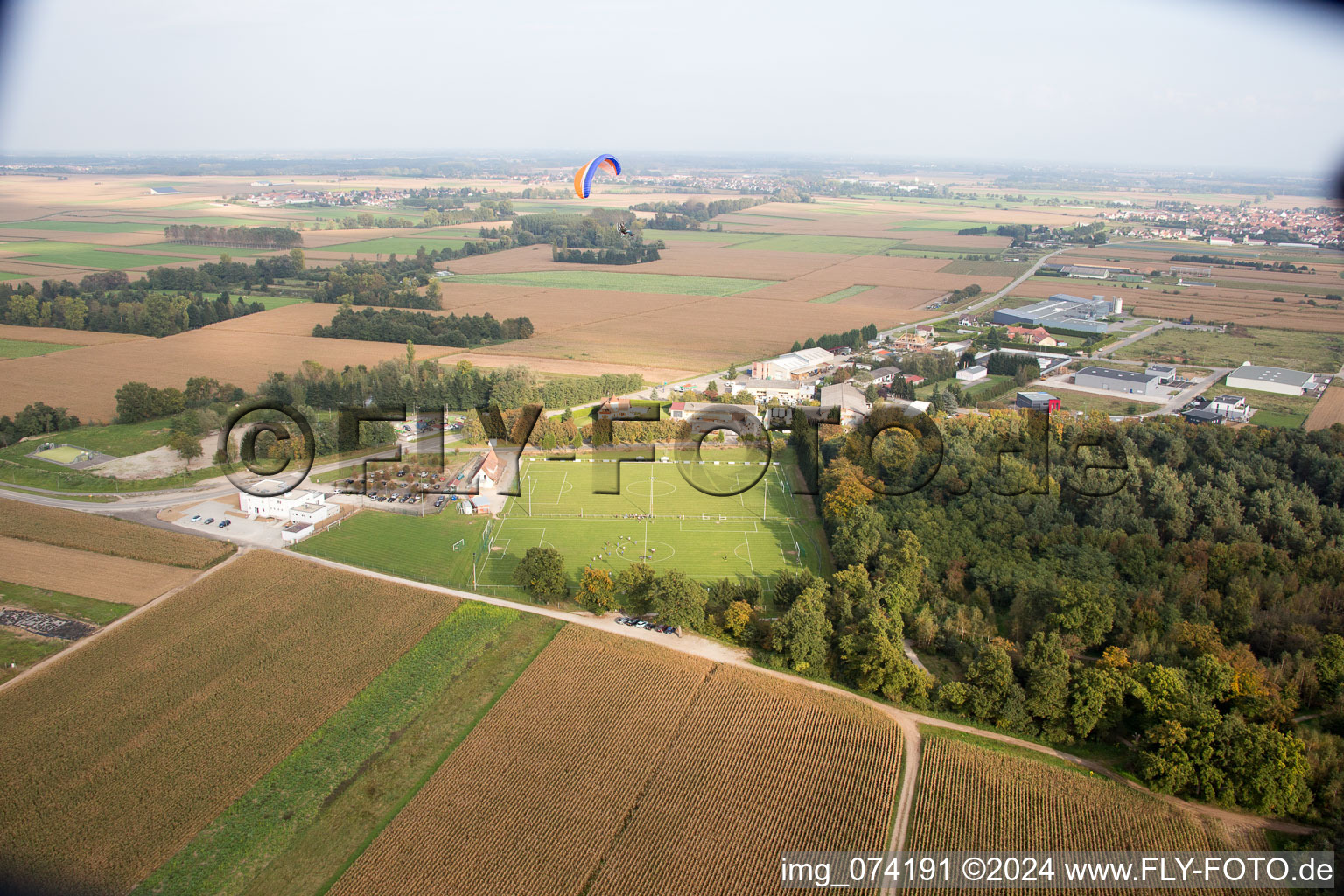 Photographie aérienne de Geudertheim dans le département Bas Rhin, France