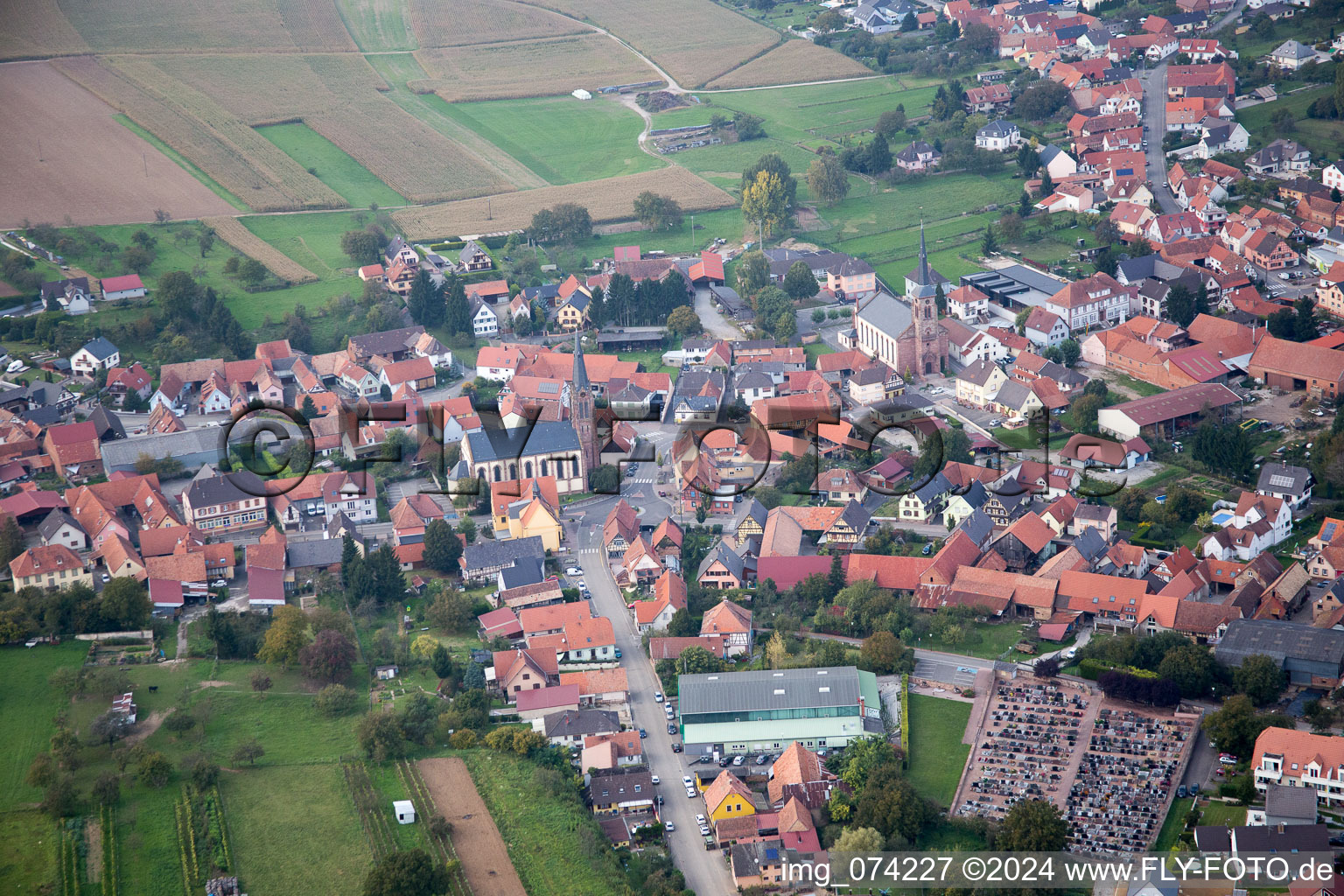 Weitbruch dans le département Bas Rhin, France d'en haut