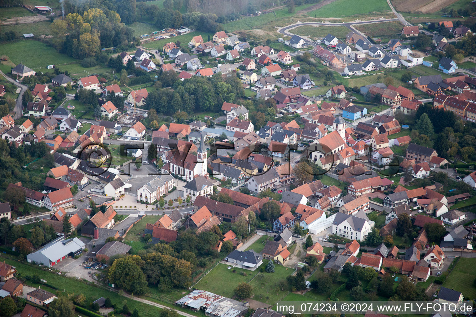 Photographie aérienne de Gries dans le département Bas Rhin, France