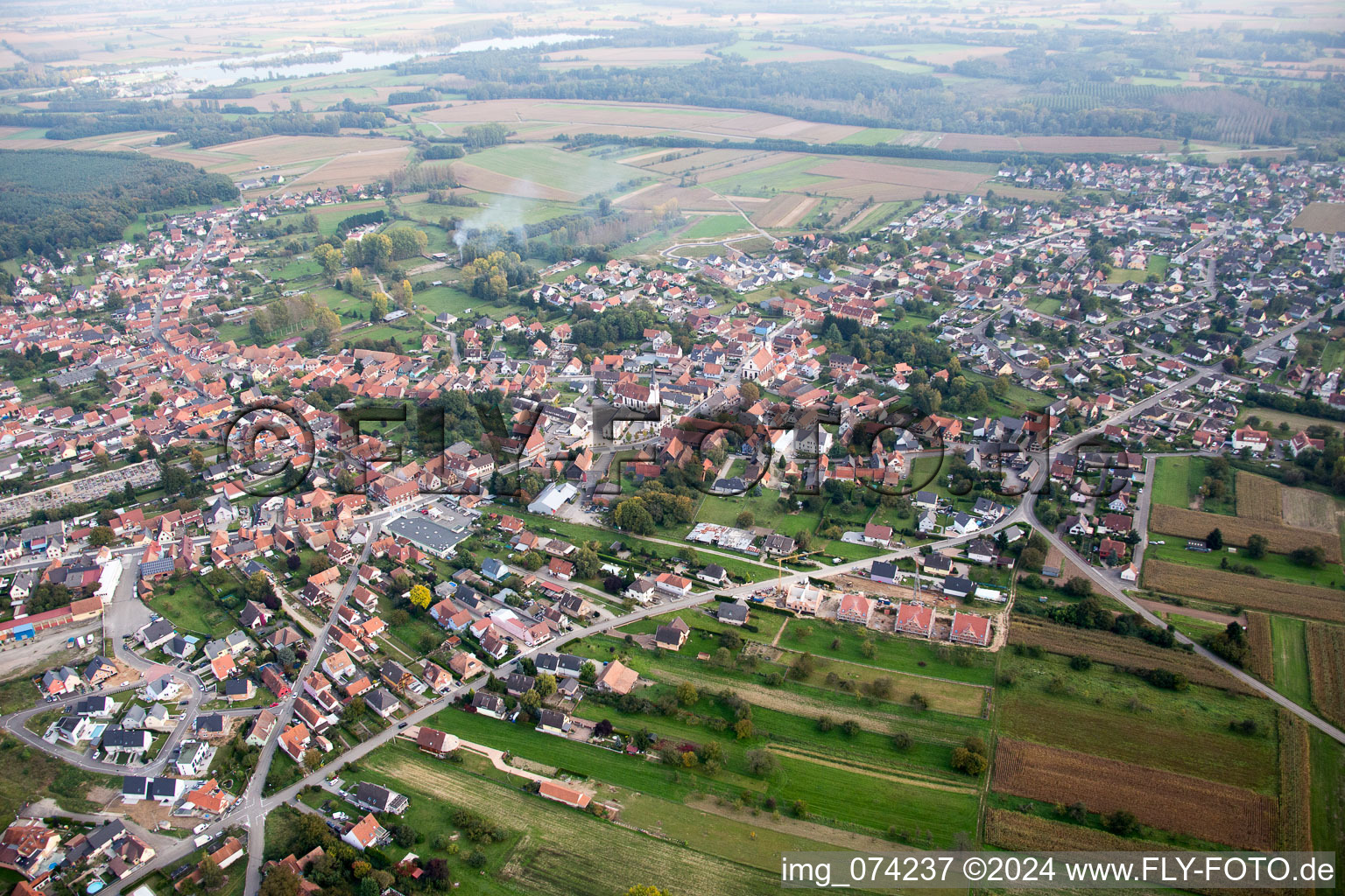 Vue oblique de Gries dans le département Bas Rhin, France