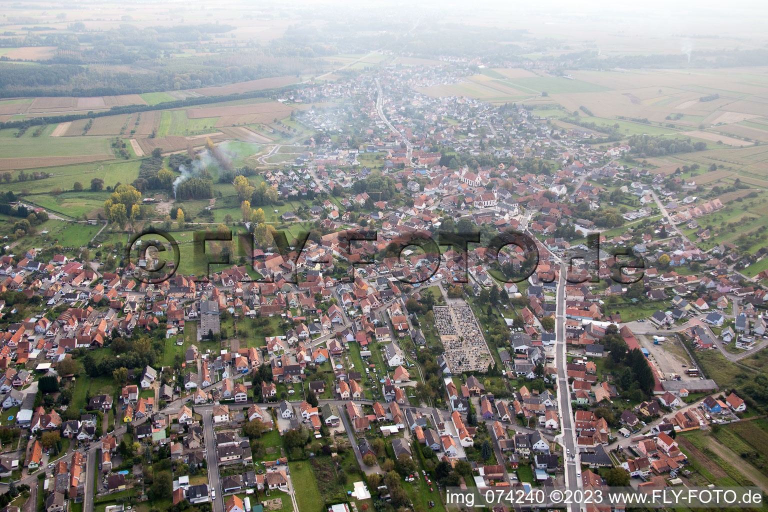 Gries dans le département Bas Rhin, France vue d'en haut