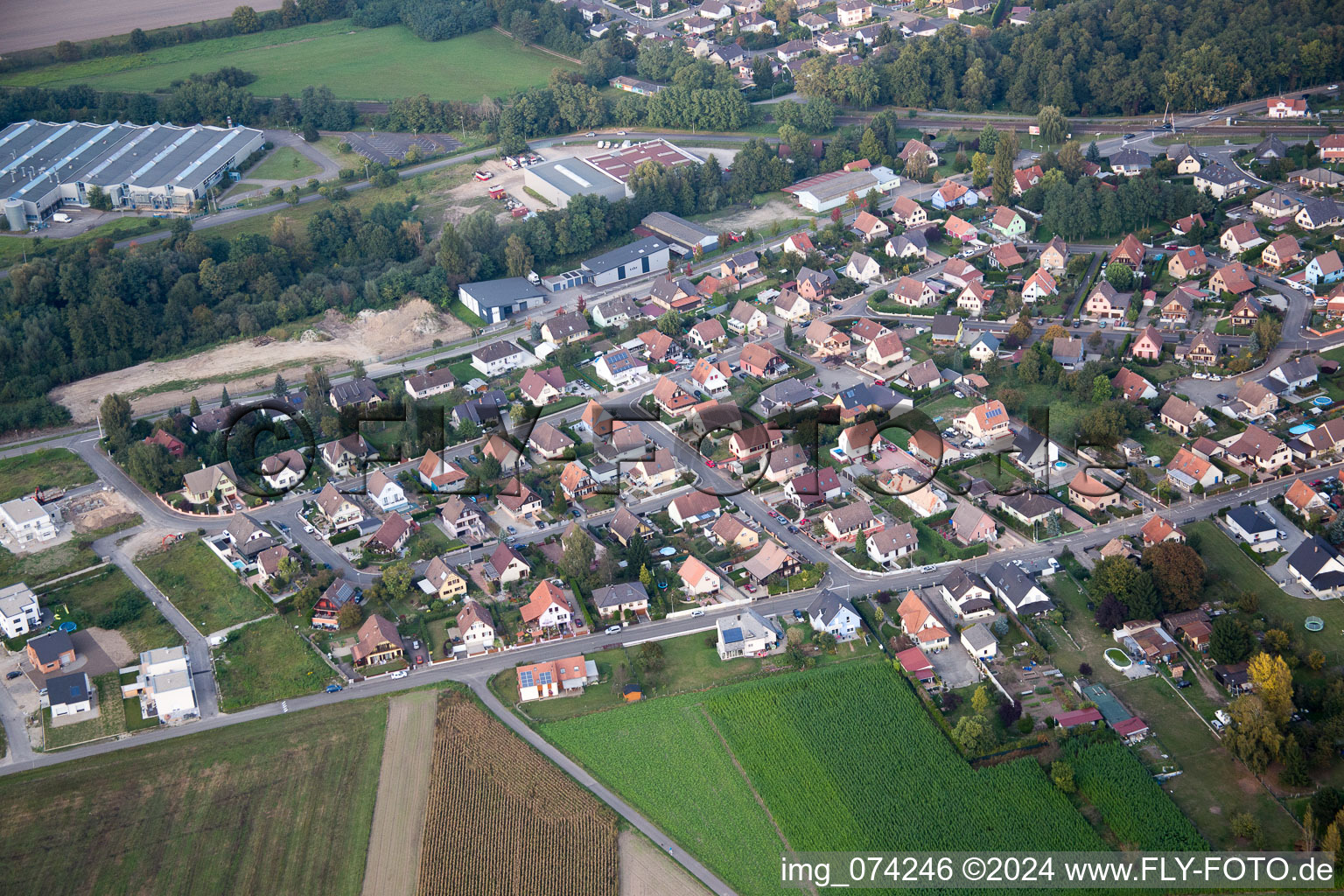 Vue aérienne de Bischwiller dans le département Bas Rhin, France