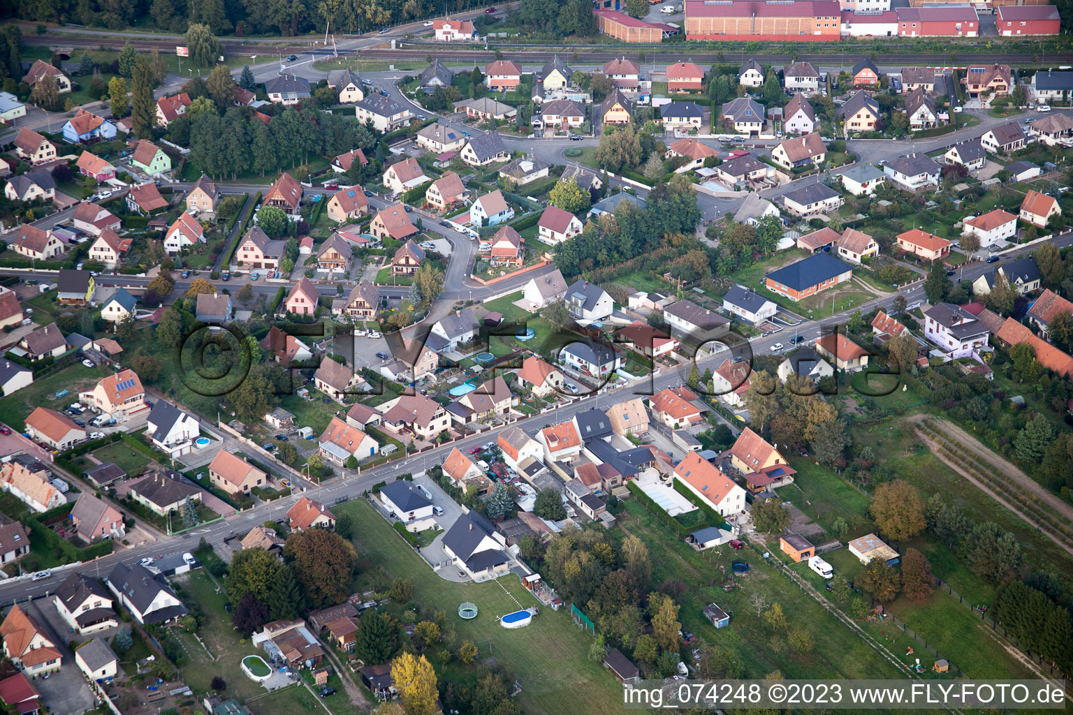 Photographie aérienne de Bischwiller dans le département Bas Rhin, France