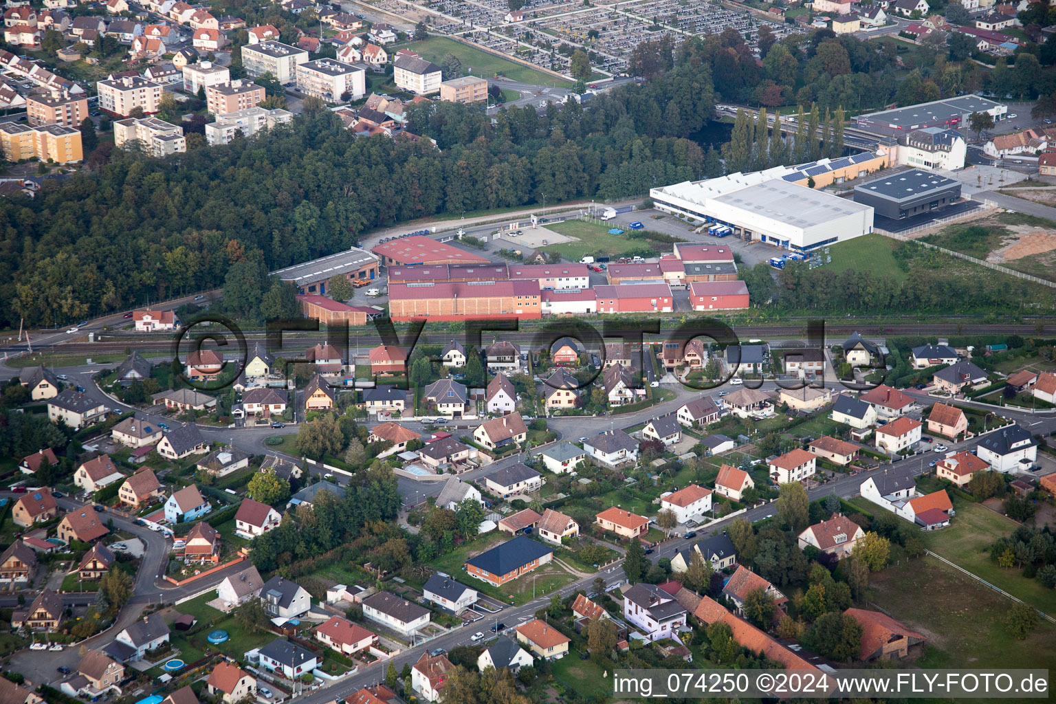 Bischwiller dans le département Bas Rhin, France d'en haut