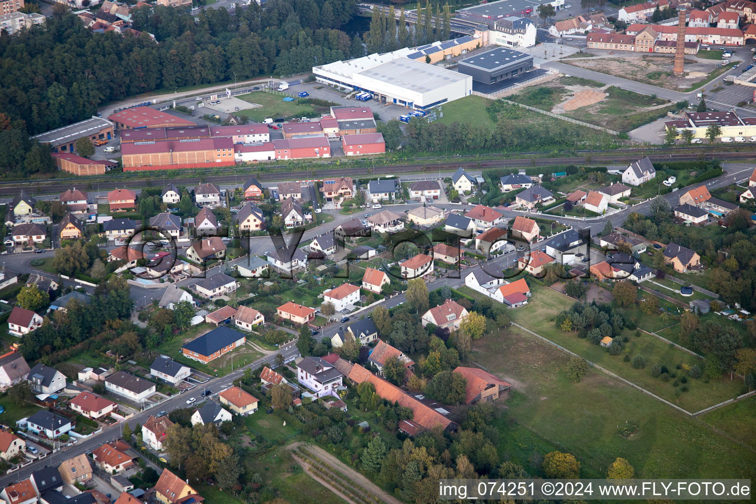 Bischwiller dans le département Bas Rhin, France hors des airs