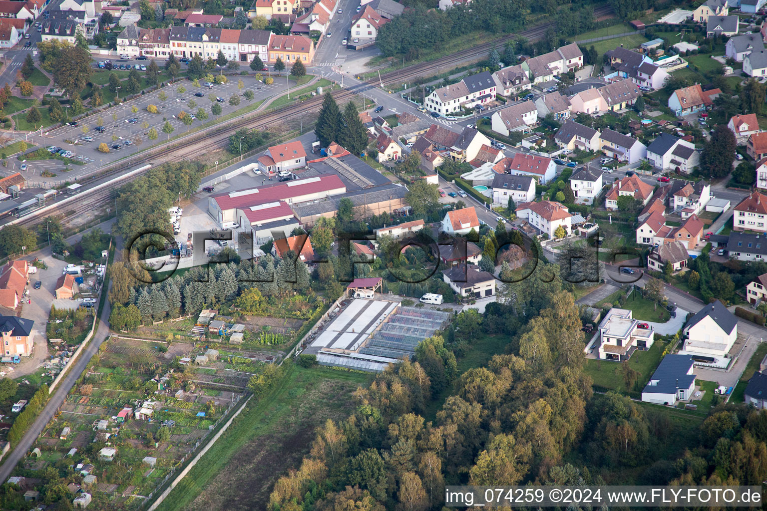 Image drone de Bischwiller dans le département Bas Rhin, France