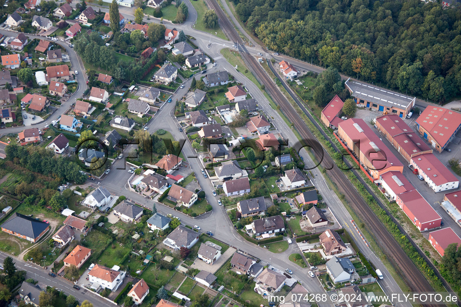 Bischwiller dans le département Bas Rhin, France hors des airs