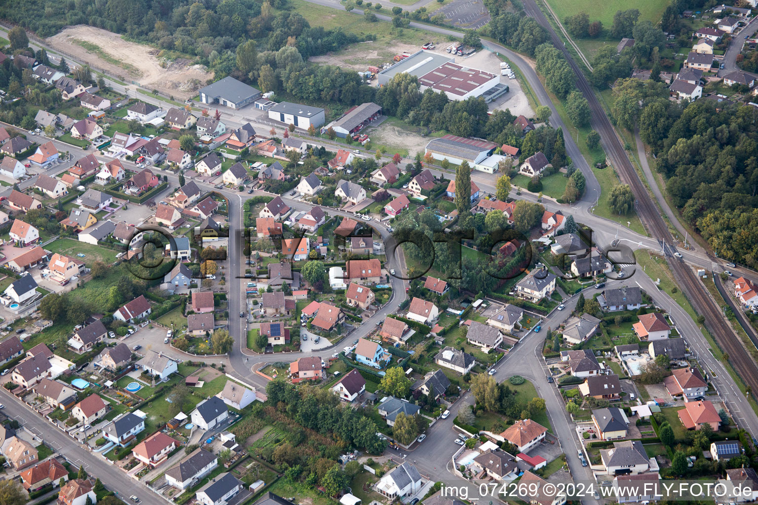 Bischwiller dans le département Bas Rhin, France vue d'en haut