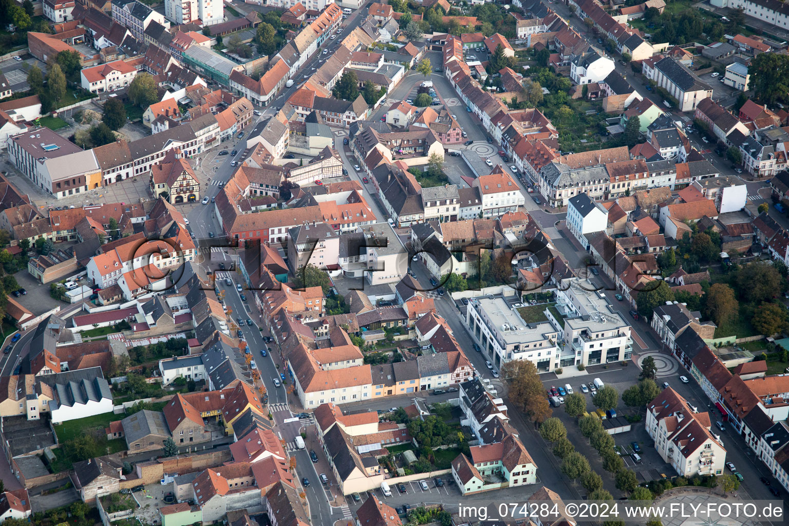 Bischwiller dans le département Bas Rhin, France d'en haut