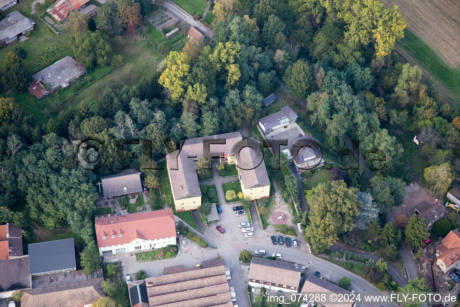 Bischwiller dans le département Bas Rhin, France depuis l'avion